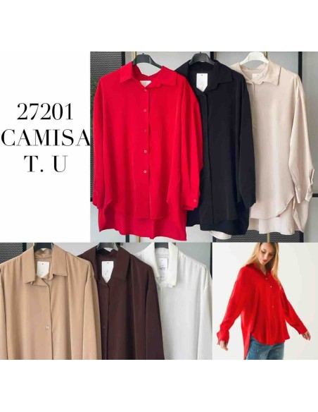 Camisa efecto raso