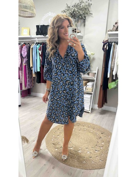Vestido camisero animal