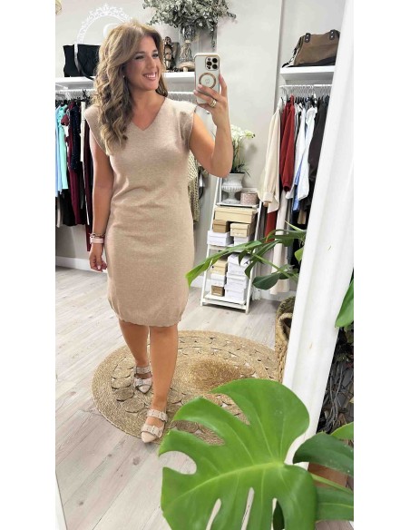 Vestido punto hombreras