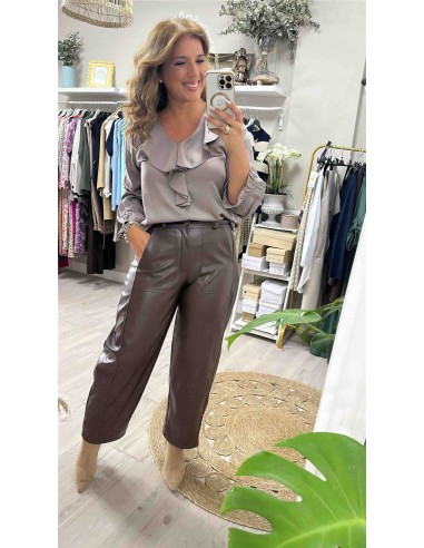 Camisa volante efecto seda