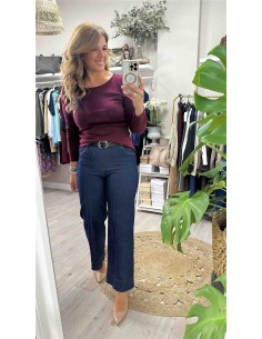 Jeans cinturón costuras