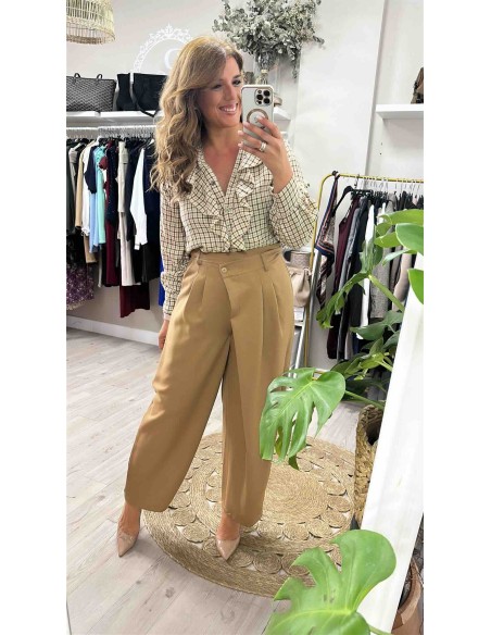 Camisa cuadros volante
