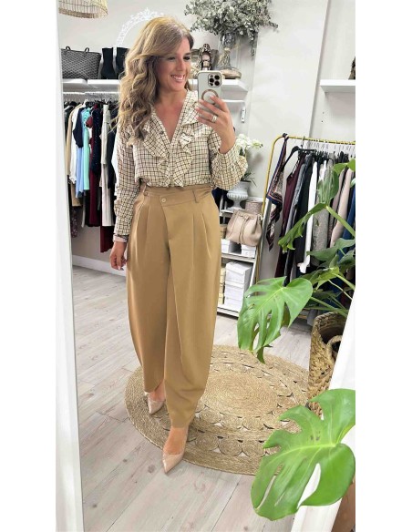 Camisa cuadros volante