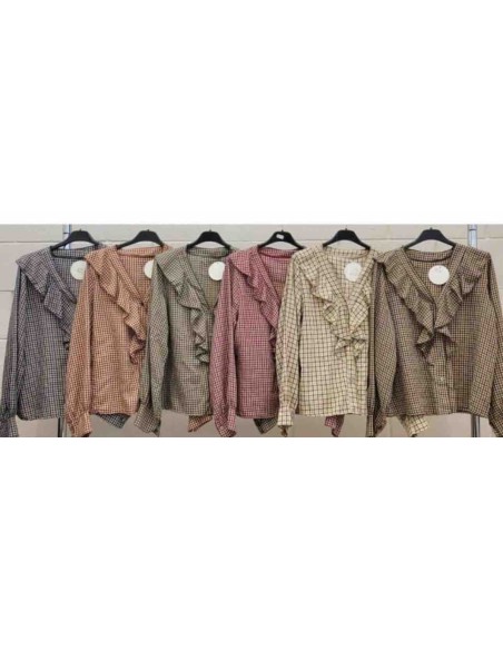 Camisa cuadros volante