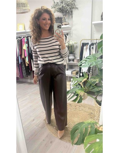 Pantalón polipiel recto