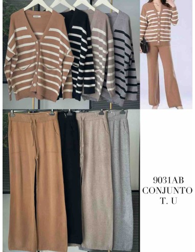 Conjunto punto rayas rebeca