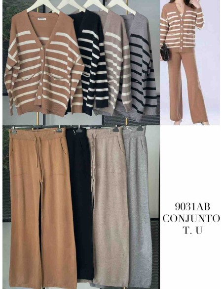 Conjunto punto rayas rebeca