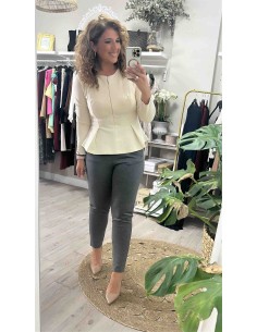 Top peplum manga larga 2