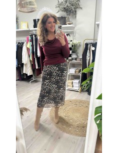 Falda animal gasa forrada