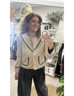 Chaqueta combinada paño