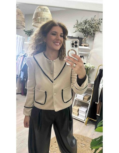 Chaqueta combinada paño