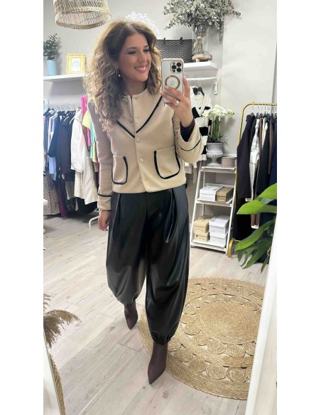 Chaqueta combinada paño