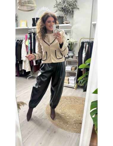 Chaqueta combinada paño