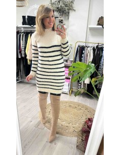Vestido rayas botones