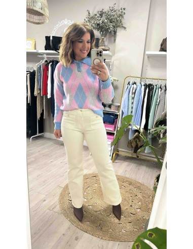 Jersey rombos cuello Marina