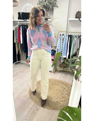Jersey rombos cuello Marina