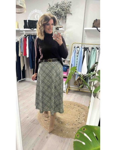 Falda cuadros bolsillos