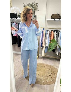 Camisa rayas combinada blanca