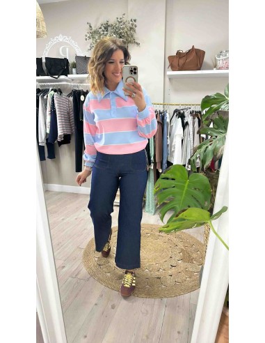 Jeans cinturón pespunte