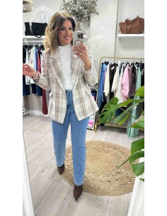 Blazer tweed cuadros