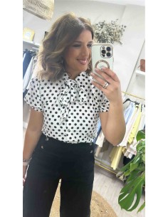 Camisa lunares lazada manga...