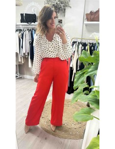 Camisa lunares volante
