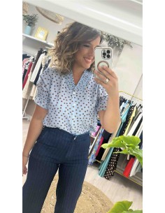 Camisa lunares manga corta