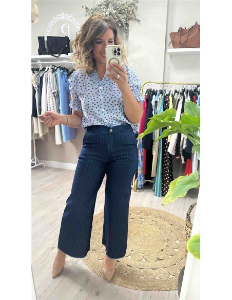 Camisa lunares manga corta