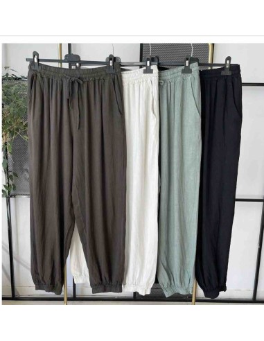 Pantalón baloon efecto lino