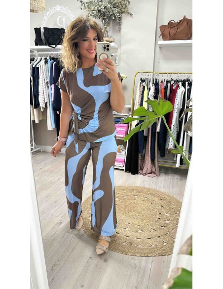 Conjunto punto seda nudo bicolor