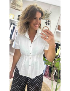 Camisa tipo lino peplum