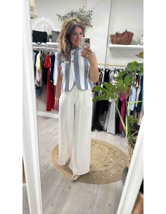 Chaleco botón rayas