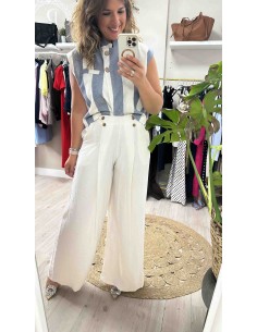 Chaleco botón rayas 2