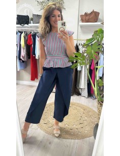 Camisa rayas peplum 2