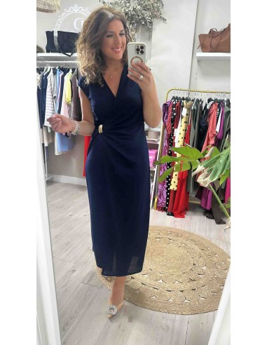 Vestido cruzado hebilla