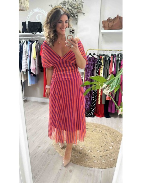 Vestido tul rayas
