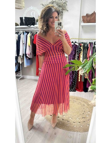 Vestido tul rayas