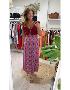 Vestido cuello estampado