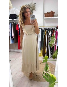 Vestido volante bicolor