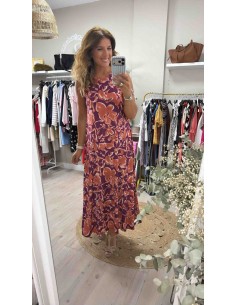 Vestido flores seda