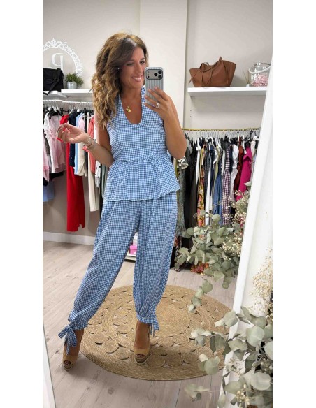 Conjunto vichy cuello