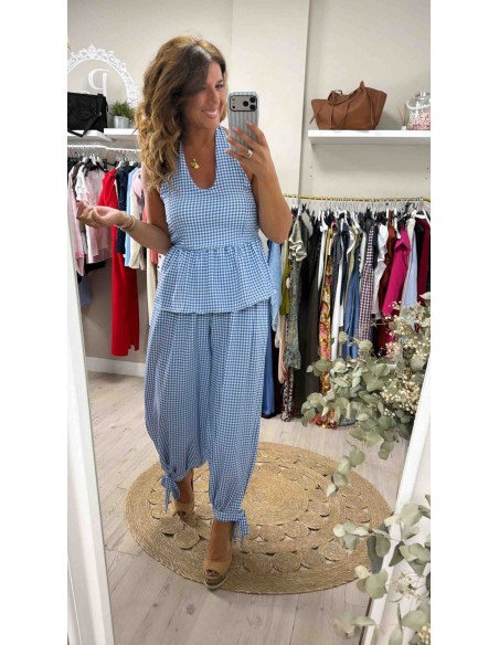 Conjunto vichy cuello