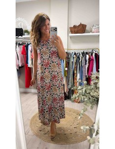 Vestido flores punto seda