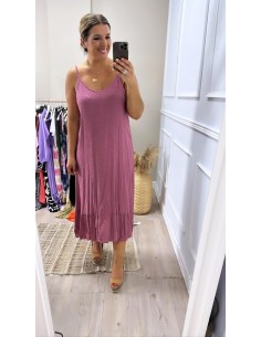 Vestido plumeti volante