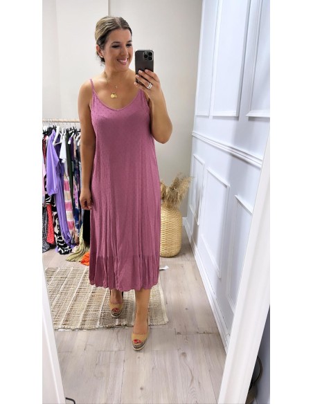 Vestido plumeti volante