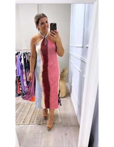 Vestido punto seda halter