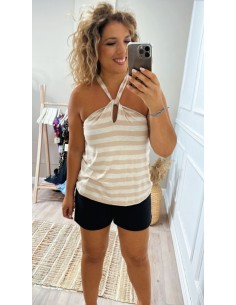 Top rayas halter