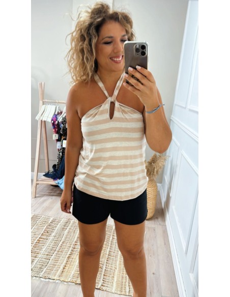 Top rayas halter