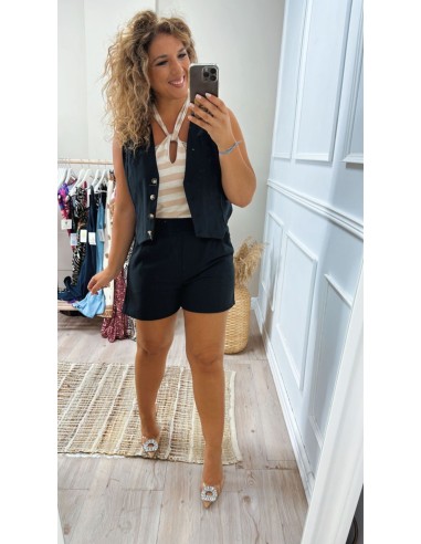 Top rayas halter