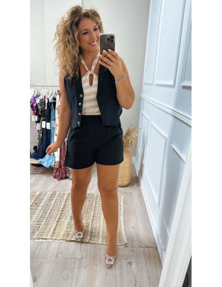 Top rayas halter